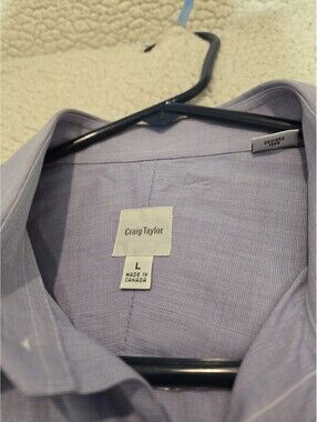 Craig Taylor Women's Lt Purple Cotton Size L Blouse Business Capsule Office